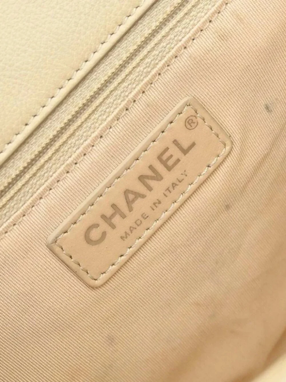 Chanel Beige Calfskin Chain Handbag